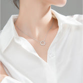 Colier elegant Ring din otel